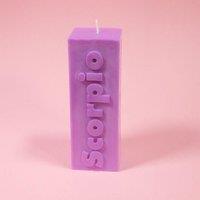 Flamingo Candles Scorpio Zodiac Block Pillar Candle in Purple