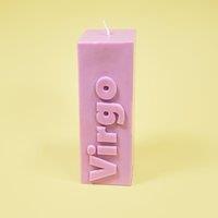 Flamingo Candles Virgo Zodiac Block Pillar Candle in Lilac