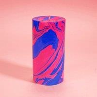 Flamingo Candles Candy Shop Marble Pillar Candle in Bright Pink
