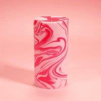 Flamingo Candles Loverdose Marble Pillar Candle in Pink