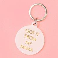 Flamingo Candles Got It From My Mama Keyring in Baby Pink