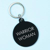 Flamingo Candles Warrior Woman Keyring in Black