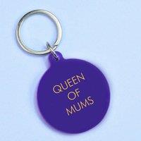 Flamingo Candles Queen of Mums Keyring in Metallic Silver