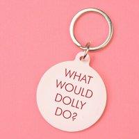 Flamingo Candles What Would Dolly Do? Keyring in Baby Pink