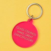 Flamingo Candles Glass Ceilings Make Great Dancefloors Keyring in Pink
