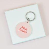 Flamingo Candles Bride Squad Keyring in Pink