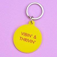 Flamingo Candles Vibin' & Thrivin' Keyring in Yellow