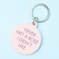 Flamingo Candles Never Met a Rose I Didn't Like Keyring in Baby Pink
