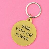 Flamingo Candles Babe with the Power Keyring in Metallic Gold