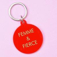 Flamingo Candles Femme & Fierce Keyring in Red