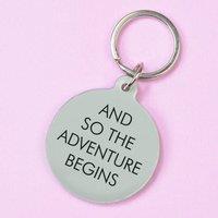 Flamingo Candles And So the Adventure Begins Keyring in Red