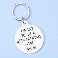 Flamingo Candles I Want to be a Stay-at-Home Cat Mum Keyring in Orange