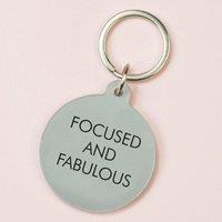 Flamingo Candles Focused & Fabulous Keyring in White