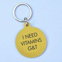 Flamingo Candles I Need Vitamins G&T Keyring in Purple