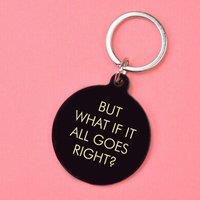 Flamingo Candles But What if it All Goes Right Keyring in Gold