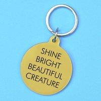 Flamingo Candles Shine Bright Beautiful Creature Keyring in Black