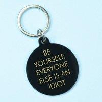 Flamingo Candles Be Yourself, Everyone Else is an Idiot Keyring in Gold