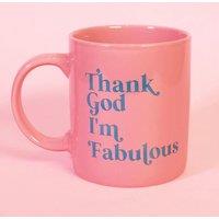 Flamingo Candles Thank God I'm Fabulous Mug in Pale Pink