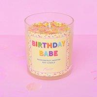 Flamingo Candles Passionfruit Martini Birthday Babe Sprinkle Candle in Yellow