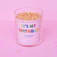 Flamingo Candles Pink Lemonade It's My Birthday Sprinkle Candle in Baby Pink