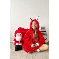 Fox In A Box Christmas Red Fox Oversized Blanket Hoodie | Size: Large