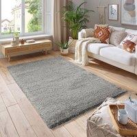 Smart Living Soft Fluffy 5cm Thick Pile Shaggy Area Rugs for Living Room, Bedroom in Silver | Size: 60 cm x 110 cm