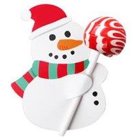 Leaper 50PCS Snowman Christmas Pattern Lollipop Decorative Paper Cards in White