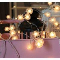 Leaper 5 Metres 20 Lamps Warm White Fur Ball Solar Camping Light String in Yellow