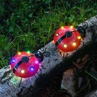 Obasyhig Pack of 1 Outdoor Solar Ladybug Decorative Garden Lights in Red
