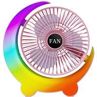 Leaper Blue 800 mAh Portable Small USB Charging Electric Cooling Fan in Pink