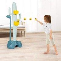 Costway 3-in-1 Sports Toy Children Ring Toss Golf Games w/ Sandbags Clothes Rack in Blue