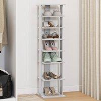 Costway 7-Tier Vertical Shoe Rack Shoe Storage Organizer Shoe Tower in Grey