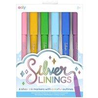 Ooly Silver Ink Markers with Colourful Outlines Set of 6