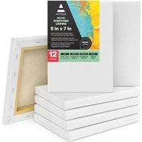 Arteza 5 x 7 Stretched Canvases White 100% Cotton - Pack of 12