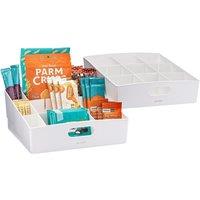 YouCopia Kitchen Cabinet Compartment Organiser 2PK White