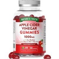 Nature's Truth Apple Cider Vinegar w/the Mother & Ginger - 60 Gummies - Apple Flavour in Clear | Size: Pack of 60