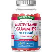 Nature's Truth Teens Multivitamin - 60 Vegan Gummies - Strawberry Flavour in Clear | Size: Pack of 60
