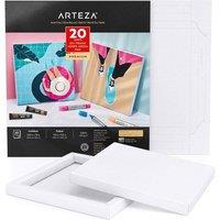 Arteza 20 Sheets DIY Frame Mixed Media Pad 9.5 x 9.5 Folded in White