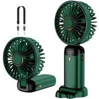 Dyzi 2-in-1 Portable Travel Mini Handheld Desk Table Fan USB-C Rechargeable Green in Bottle Green