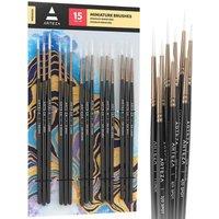 Arteza 15PC Miniature Brushes in Black