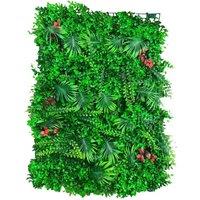 SPETLEK 60x40cm Artificial Plant Wall Mat Fence Greenery Panel Decor in Green | Size: 60x40 cm