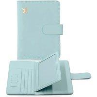 VOGREX Blue Card Holder Leather RFID Wallet Passport Holder Travel