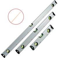 Kelvenix Magnetic 3 Piece Builders Spirit Level Set 300 600 1000mm in Silver
