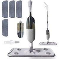 Kelvenix Spray Mop for Floor Cleaning 5 Reusable Microfibre Pads in Grey
