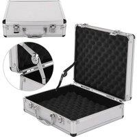 SPETLEK Aluminium Pistol Gun Case Storage Lockable Flight Case Foam Tool Box in Silver