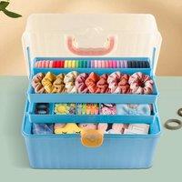 SPETLEK 12inch Multipurpose Storage Organizer with Dividers Plastic Tool Box in Blue