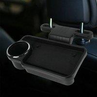SPETLEK Cup Holder Phone Mount Headrest Car Back Seat Organizer Foldable in Black