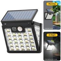 SPETLEK 72PCS Solar Powered PIR Motion Sensor Security Wall Light in Black