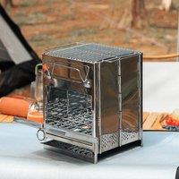 SPETLEK Stainless Steel Stove Camping Portable Wood Burning Stove Party Stove in Silver