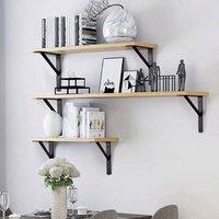 Kelvenix Heavy Duty Stainless steel L Shaped Wall Mounted Shelf Brackets in Black